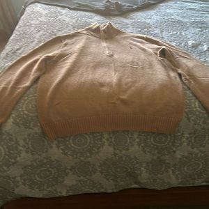 Ralph Lauren Mesh-Knit Cotton Quarter-Zip Sweater Brown Size XL